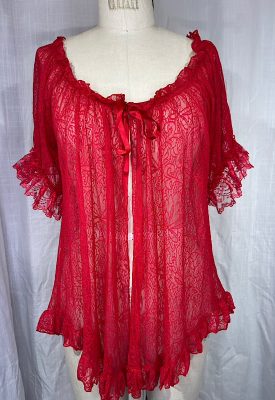la boudoir miami vintage y2k red lace stretch short nightgown (3)