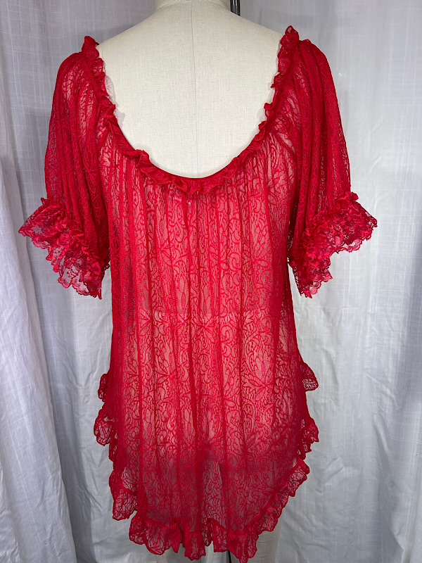 la boudoir miami vintage y2k red lace stretch short nightgown (3)