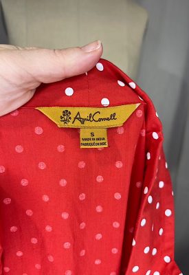 la boudoir miami vintage y2k red and white polka dot shirtwaist dress (4)