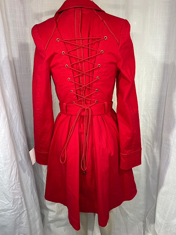 la boudoir miami vintage y2k red corset coat dress (4)