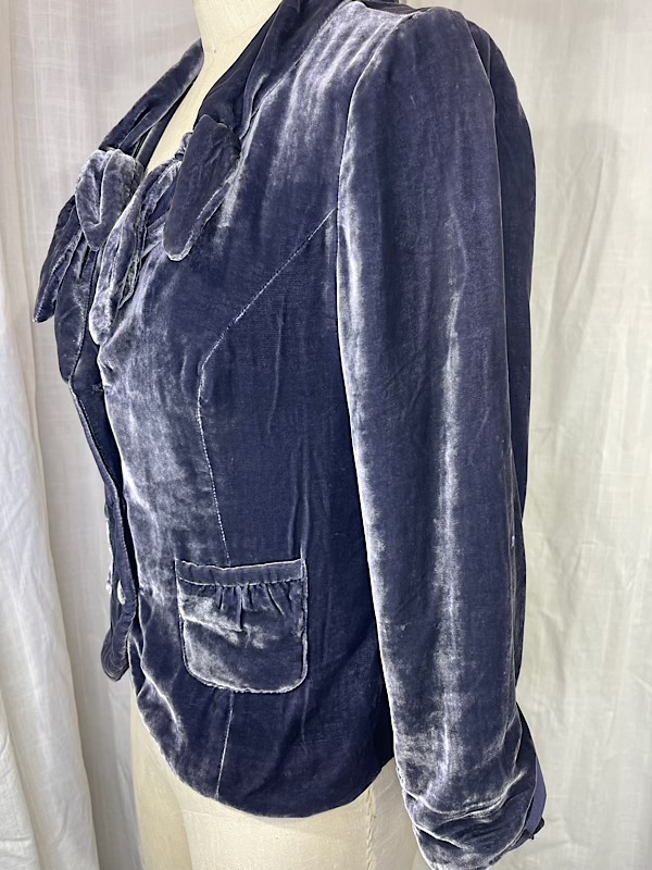 la boudoir miami vintage y2k purple velvet bow jacket odille (3)