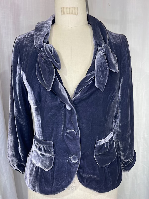 la boudoir miami vintage y2k purple velvet bow jacket odille (3)