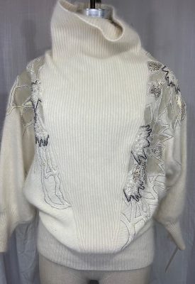la boudoir miami vintage 80s cream angora oversize embroidered sweater (3)
