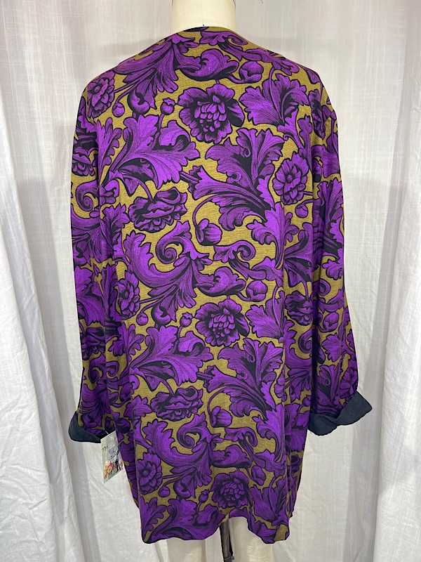 la boudoir miami vintage 80s purple and gold oversized floral print jacket (5)