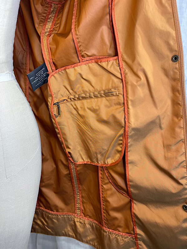 la boudoir miami vintage y2k cole haan iridescent orange trench coat (2)