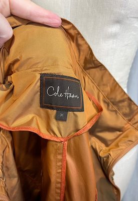 la boudoir miami vintage y2k cole haan iridescent orange trench coat (2)