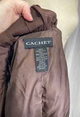 la boudoir miami vintage 90s brown gathered blazer with rhinestone buttons (3)