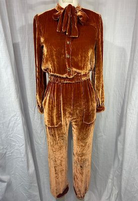 la boudoir miami vintage 90s gold velvet jumpsuit (2)