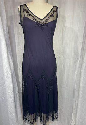 la boudoir miami vintage 90s purple and black sheer 20s beaded dress (2)
