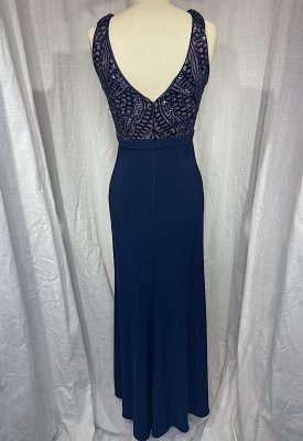 la boudoir miami vintage y2k navy stretch long evening dress with sequin detailing (5)