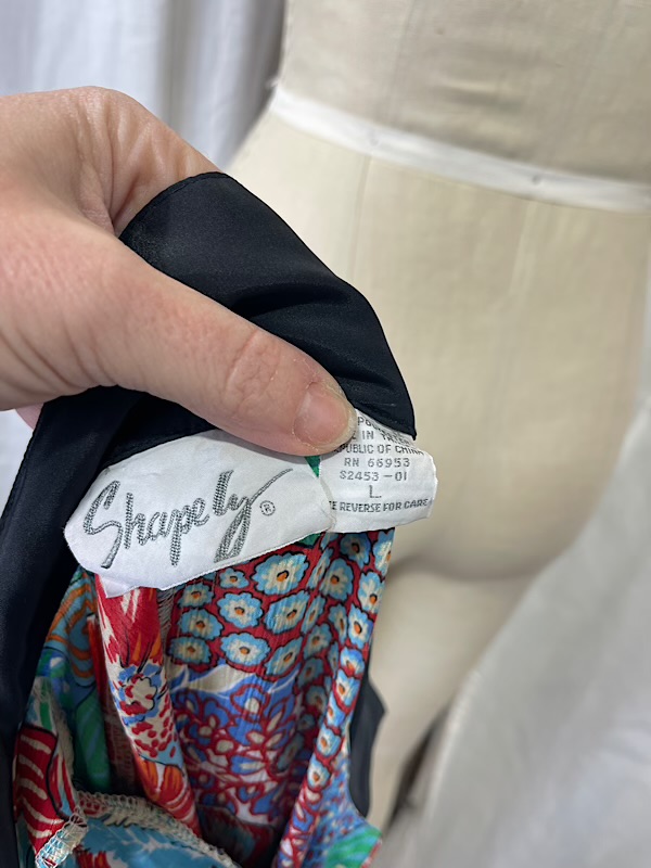 la boudoir miami vintage 80s blue and orange floral overized blouse (2)