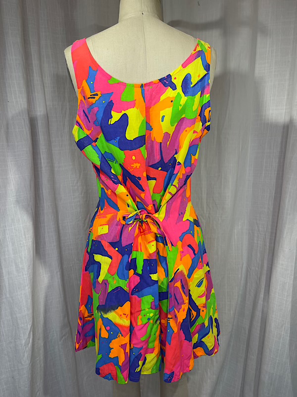 la boudoir miami vintage 90s neon abstract print short romper (3)