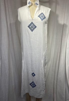 la boudoir miami antique 1920s white linen blue embroidered dress (2)