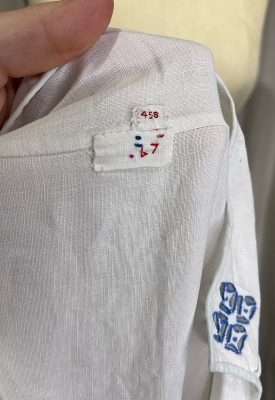 la boudoir miami antique 1920s white linen blue embroidered dress (2)