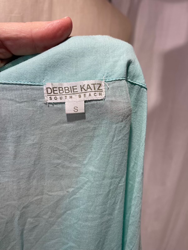 la boudoir miami vintage 90s turquoise flower embroidered kaftan (3)