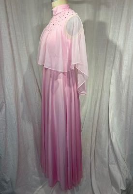 la boudoir miami vintage 70s purple long maxi dress with sheer rhinestone capelet (2)