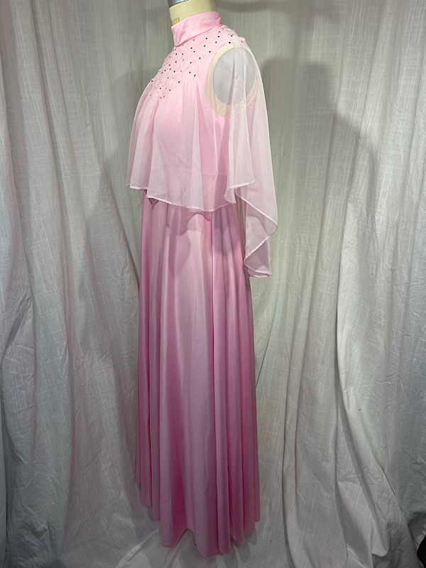 la boudoir miami vintage 70s purple long maxi dress with sheer rhinestone capelet (2)