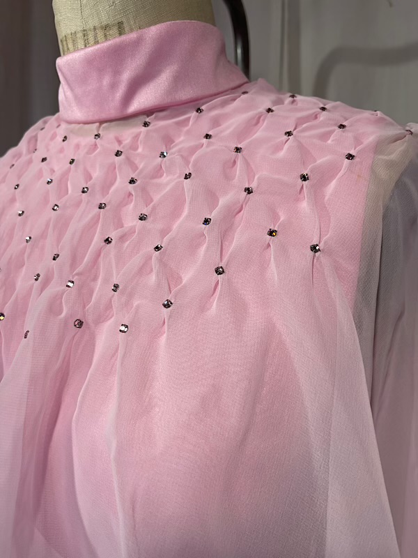 la boudoir miami vintage 70s purple long maxi dress with sheer rhinestone capelet (2)