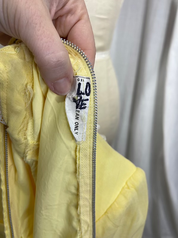 la boudoir miami vintage 60s yellow and white lace long victorian peasant dress (2)