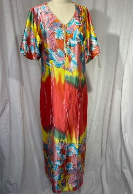 la boudoir miami vintage 90s tie dye flower print kaftan (2)