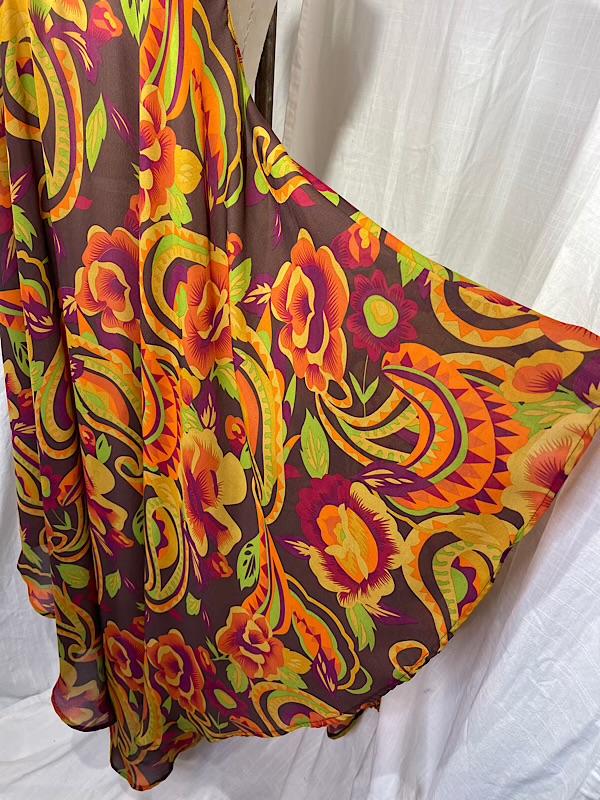 la boudoir miami vintage inspired orange flower print halter beach cover-up (2)