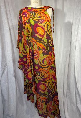 la boudoir miami vintage inspired orange flower print halter beach cover-up (2)