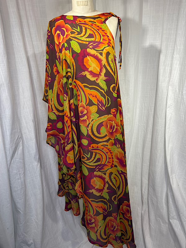 la boudoir miami vintage inspired orange flower print halter beach cover-up (2)