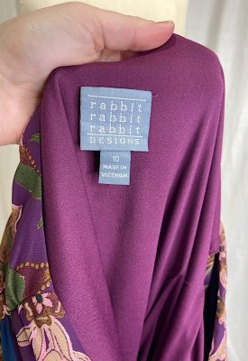 la boudoir miami vintage y2k purple flower print hankerchief hem dress (2)