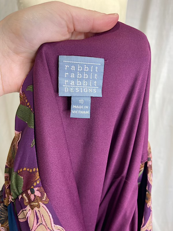 la boudoir miami vintage y2k purple flower print hankerchief hem dress (2)