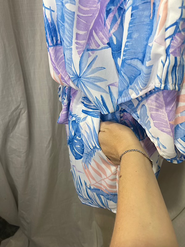 la boudoir miami vintage inspired white and purple palm frond print short romper (3)