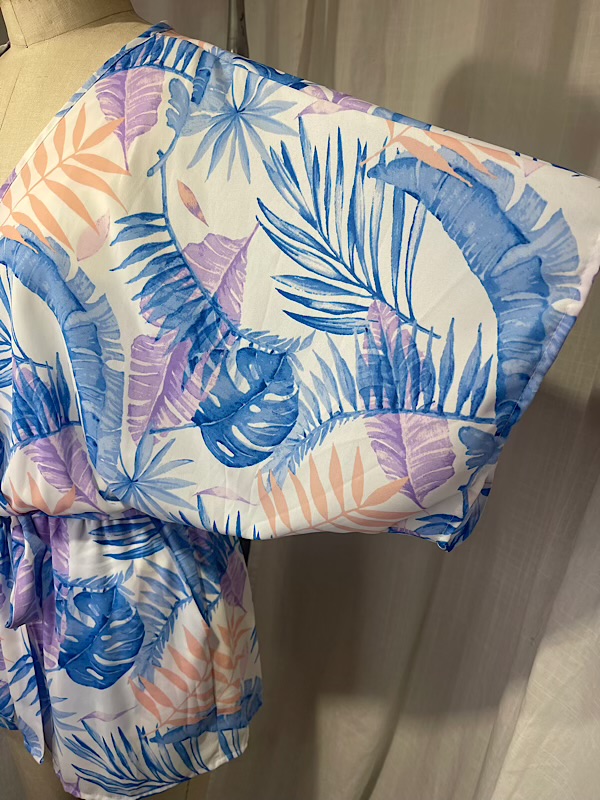 la boudoir miami vintage inspired white and purple palm frond print short romper (3)