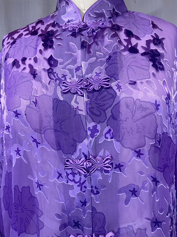 la boudoir miami vintage 90s purple floral semi sheer asian blouse (2)