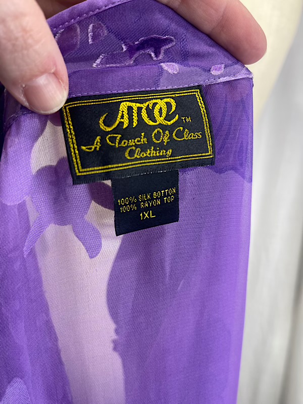 la boudoir miami vintage 90s purple floral semi sheer asian blouse (2)