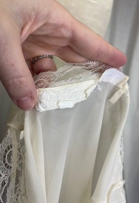 la boudoir miami vintage 1950s beige sheer lace trimmed slip (2)