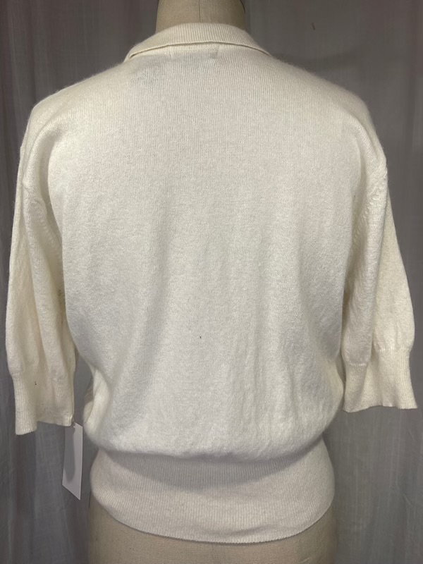 la boudoir miami vintage 70s cream short sleeve cardigan sweater (2)