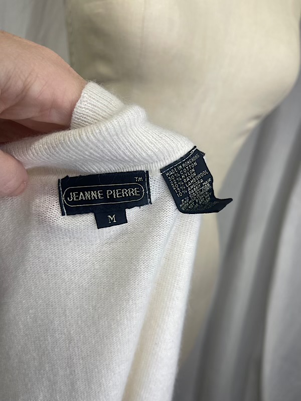 la boudoir miami vintage 70s cream short sleeve cardigan sweater (2)