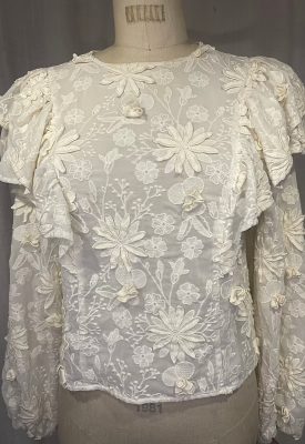 la boudoir miami vintage inspired 70s beige flower embroidered peasant style blouse (2)