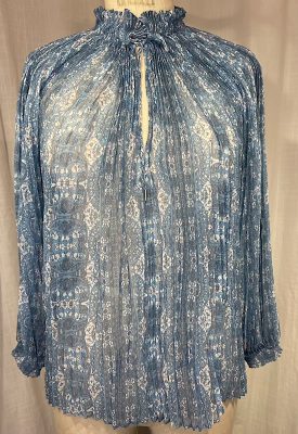 la boudoir miami vintage inspired blue paisley print pleated blouse (2)