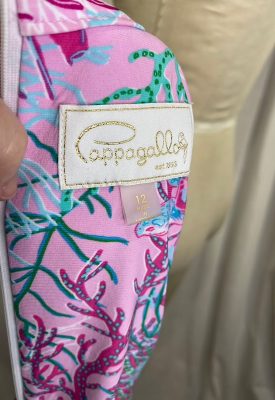 la boudoir miami vintage 90s purple coral and seahorse print maxi dress pappagallo (2)