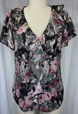 la boudoir miami vintage inspired lauren by ralph lauren purple and black metallic flower ruffle blouse (2)