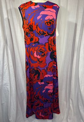 la boudoir miami vintage 60s red and purple large flower print maxi dress (2)