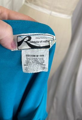 la boudoir miami vintage 70s turquoise velour fringe western dress with belt (2)