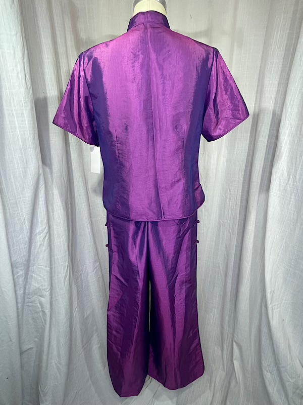 la boudoir miami vintage 90s purple oriental flower embroidered pant set (2)