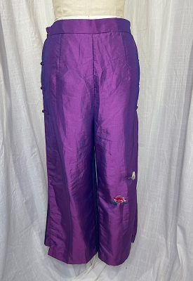 la boudoir miami vintage 90s purple oriental flower embroidered pant set (2)