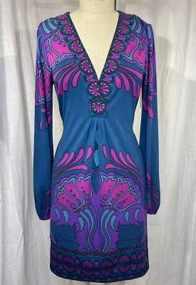 la boudoir miami vintage y2k hale bob purple and teal paisley print maxi dress (2)