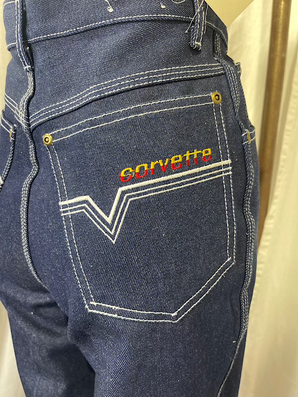 la boudoir miami vintage 90s corvette blue denim high waist jeans (2)