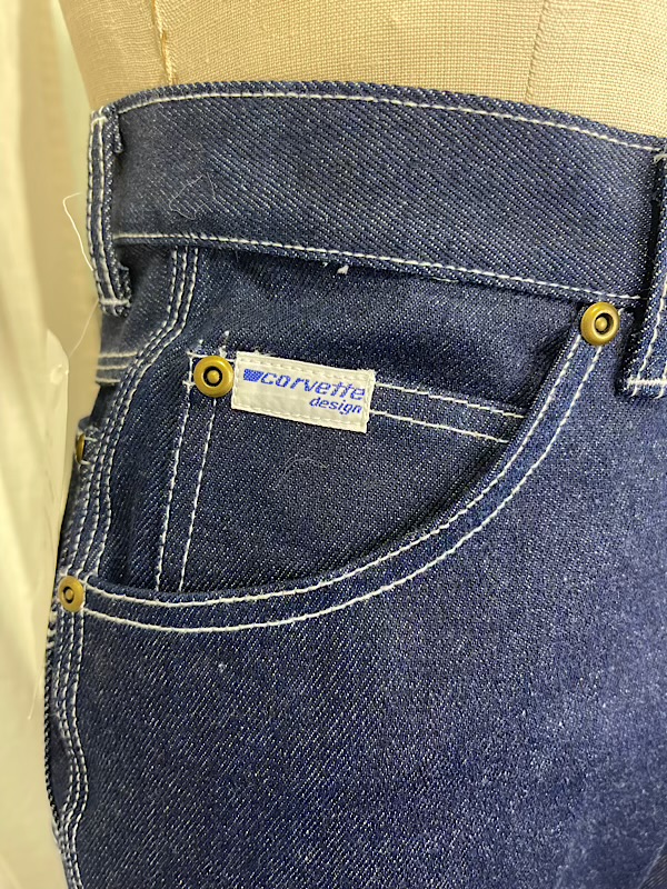 la boudoir miami vintage 90s corvette blue denim high waist jeans (2)