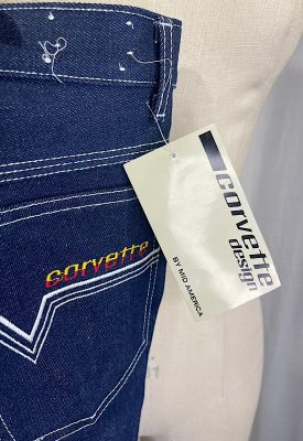 la boudoir miami vintage 90s corvette blue denim high waist jeans (2)