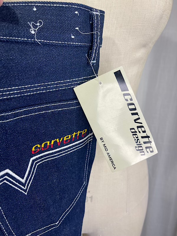 la boudoir miami vintage 90s corvette blue denim high waist jeans (2)