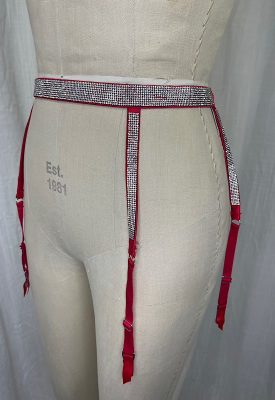 la boudoir miami vintage inspired red satin rhinestone garter belt victorias secret (2)
